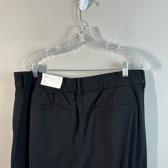 NWT AE Stretch Wide Leg Poppy Trouser Pants Black Size 14 Short - Picture 7 of 15